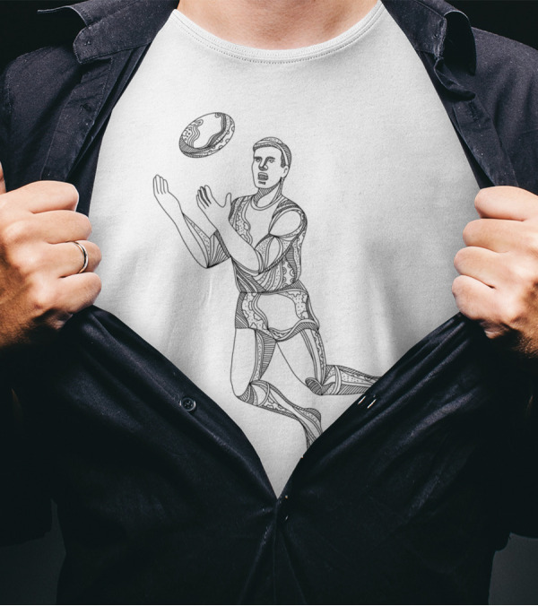 Aussie Rules Football Player Leaping Action Dood T-Shirt