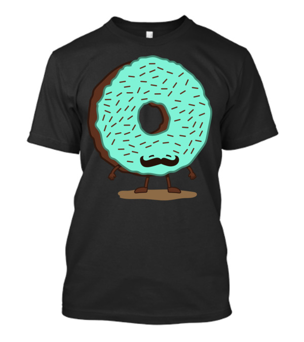 The Mustache Donut Mint Frosted Dessert With Sprinkles And Legs T-Shirt