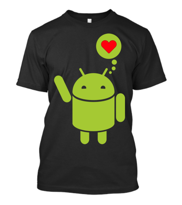 Android Robot With Heart Bubble Expression T-Shirt