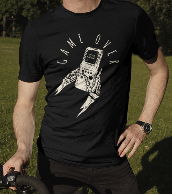 GAME OVER YOU LOSE SKELETON HANDS HANDHELD GAMING DEVICE T-Shirt
