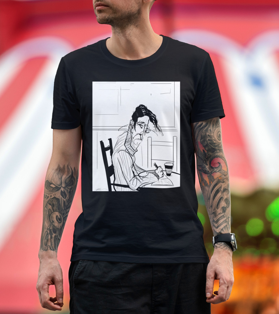 The Poet Writing in a Cafe T-Shirt