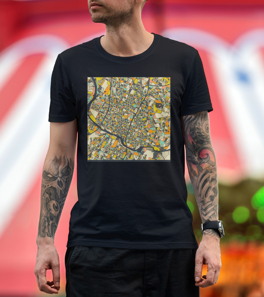 AUSTIN MAP CITY STREET NETWORK T-Shirt