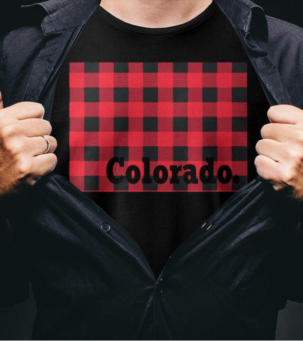 Colorado Red And Black Checkered T-Shirt