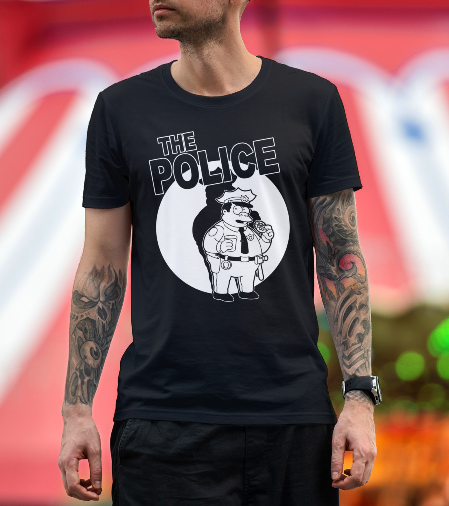 The Police Cartoon Character Eating Donut T-Shirt
