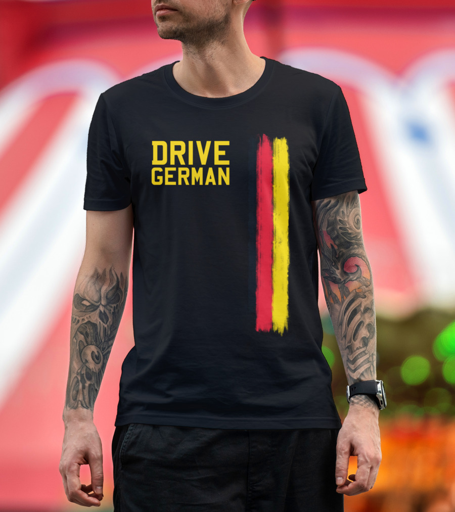 Drive German Black Red Yellow Stripes T-Shirt