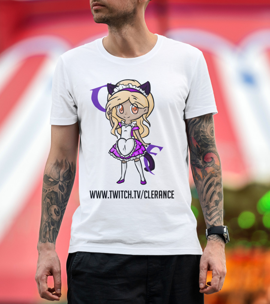 Clerance Twitch Anime Maid Character www.twitch.tv/clerance T-Shirt
