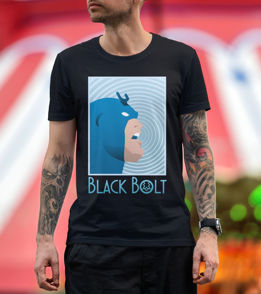 Black Bolt Scream Iconic Superhero T-Shirt