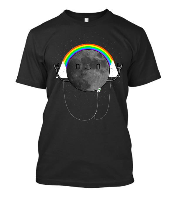 The One Millionth Dark Side Of The Moon Happy Rocking Moon With Rainbow And Music Player T-Shirt