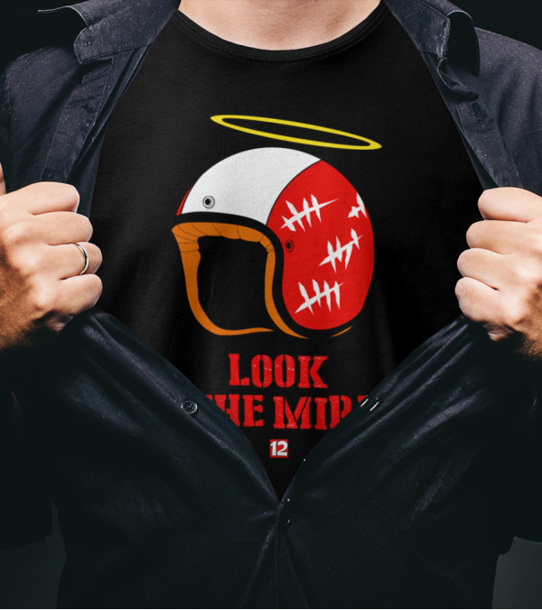 Look In The Mirror Racing Helmet Halo Number 12 T-Shirt