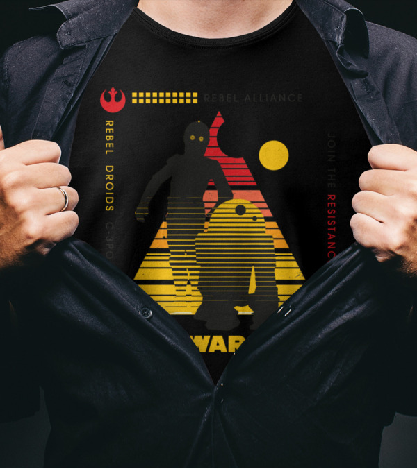 Star Wars Rebel Alliance C-3PO R2-D2 Join The Resistance T-Shirt