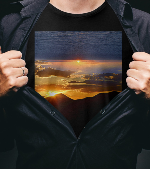 Advanced Settings Sunset And Ocean Horizon T-Shirt