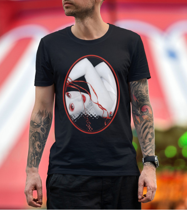Premium T-Shirt: The Red Facade Enigmatic Surreal Red Accents T-Shirt The Red Facade Enigmatic Surreal Red Accents T-Shirt