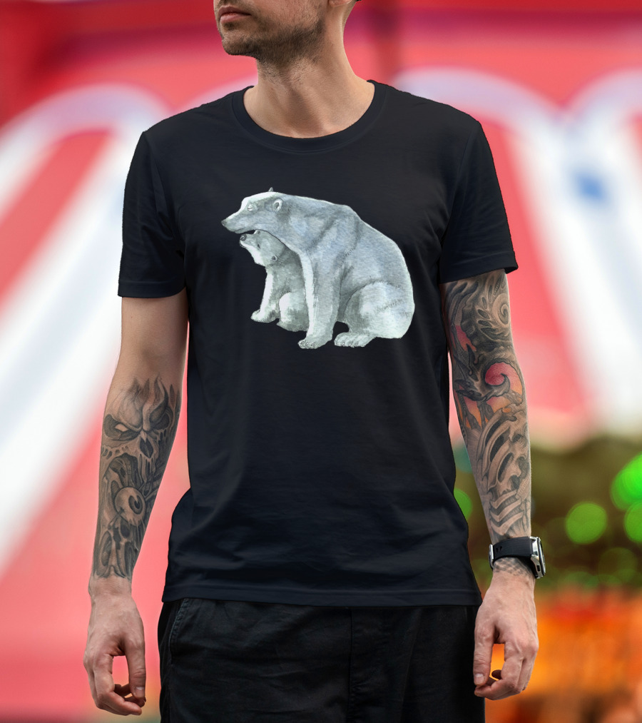 Polar Bear Watercolor Family Polar Bears T-Shirt