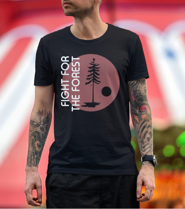 Premium T-Shirt: Fight For The Forest Tree Silhouette in Circle T-Shirt Fight For The Forest Tree Silhouette in Circle T-Shirt