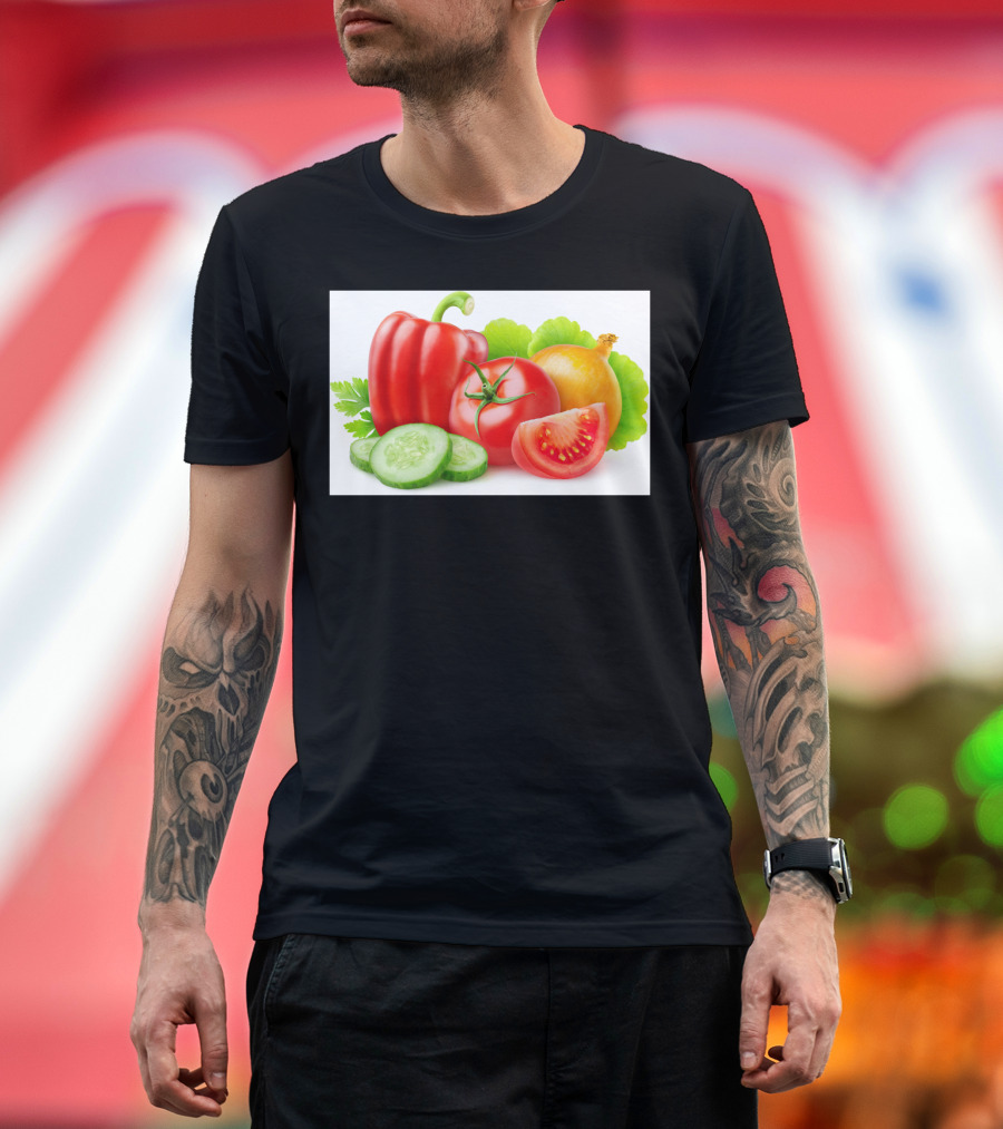 Mixed Vegetables Pepper Tomato Cucumber Onion T-Shirt