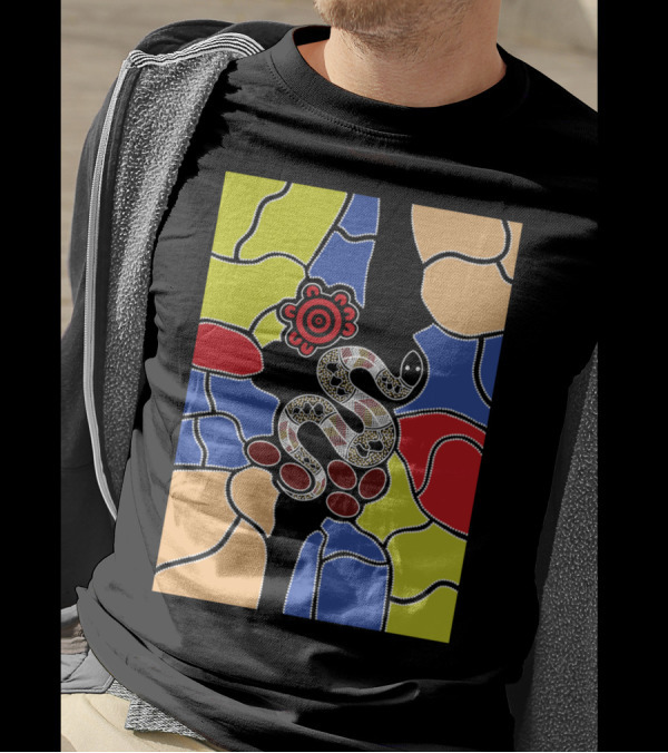 Authentic Aboriginal Art Snake Dream Aboriginal T-Shirt