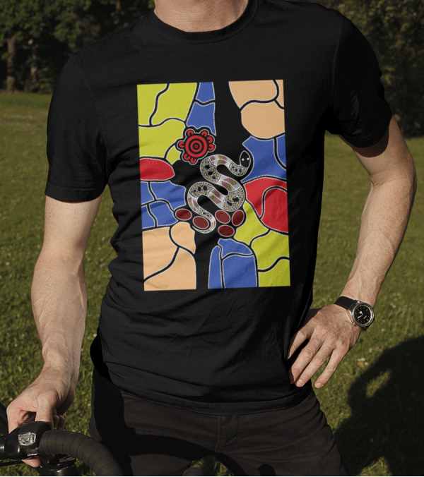 Authentic Aboriginal Art Snake Dream Aboriginal T-Shirt