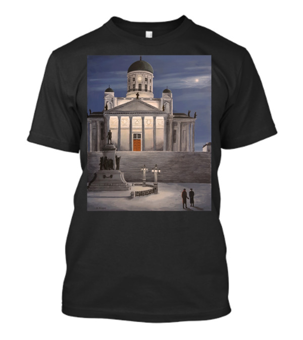 Midnight In Helsinki Cathedral By Dave Moonlit Sky T-Shirt