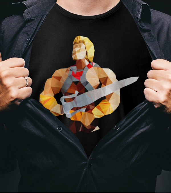 Polygon Heroes He Man Geometric Sword T-Shirt