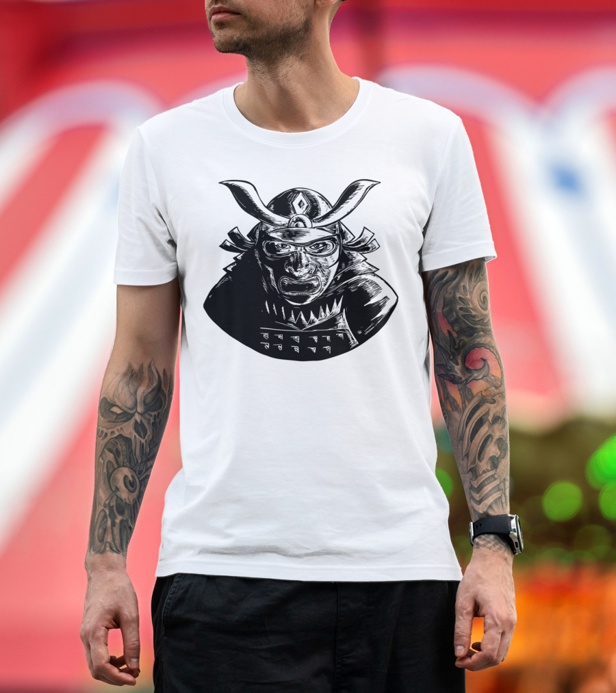 Kabuto Samurai Zentangle Warrior Helmet Mask T-Shirt