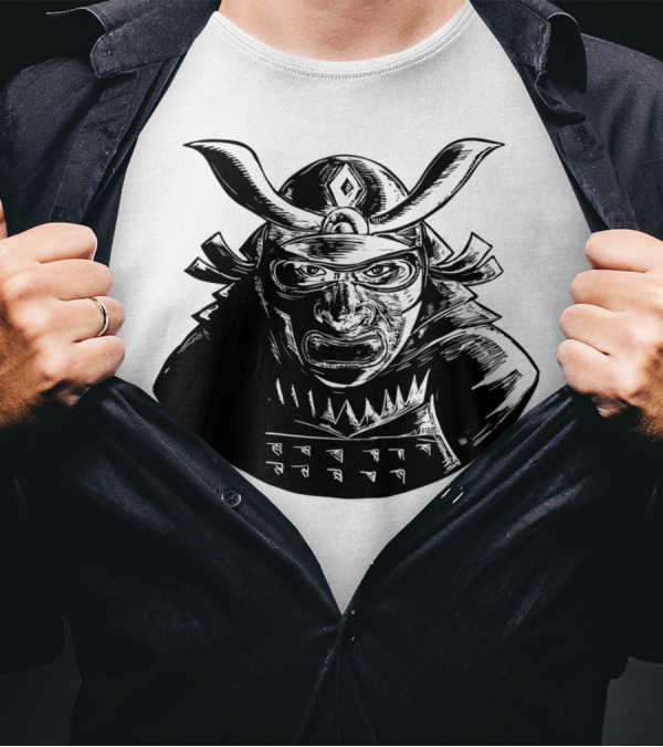 Kabuto Samurai Zentangle Warrior Helmet Mask T-Shirt