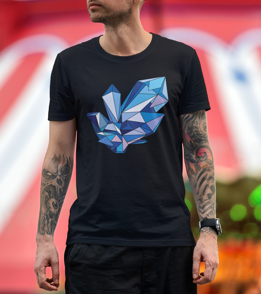 Polygonal Diamond Blue Crystal T-Shirt
