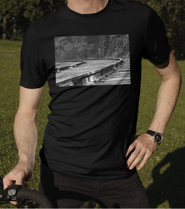 Close To The Ground Railroad Tracks Nature T-Shirt
