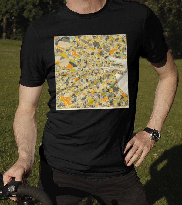 Dublin Map Colorful Urban Layout T-Shirt