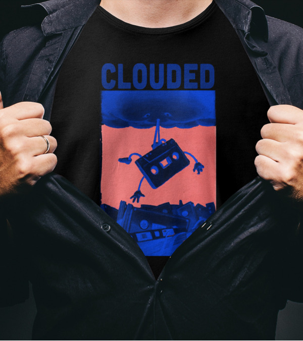 Clouded The Final Rewind Cassette Falling From Cloud Above Tapes T-Shirt