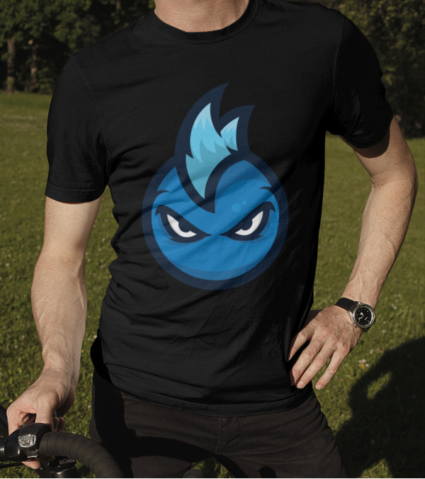 Mohawk Man Brand Only Blue Face With Intense Eyes T-Shirt