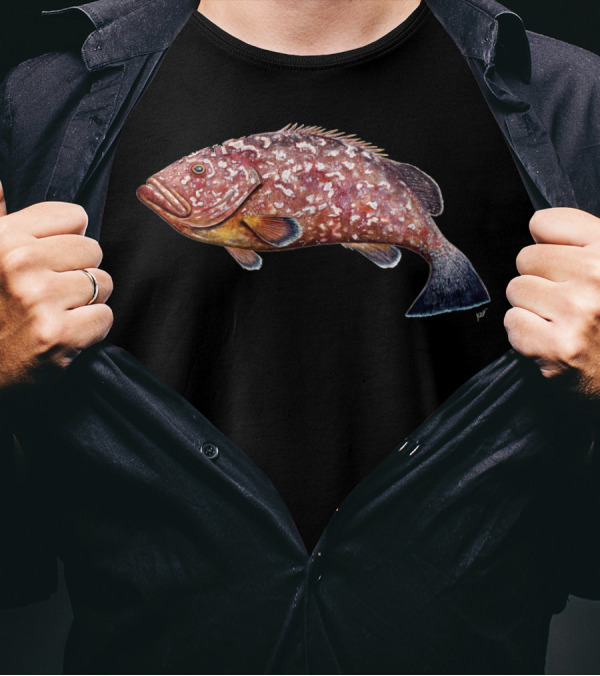 Dusky Grouper Fish Realistic T-Shirt