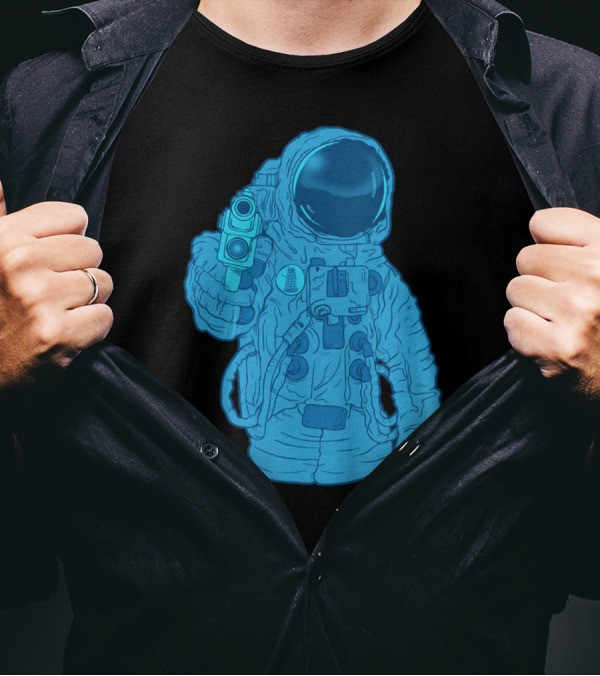Possible Killer Astronaut With Gun In Spacesuit T-Shirt