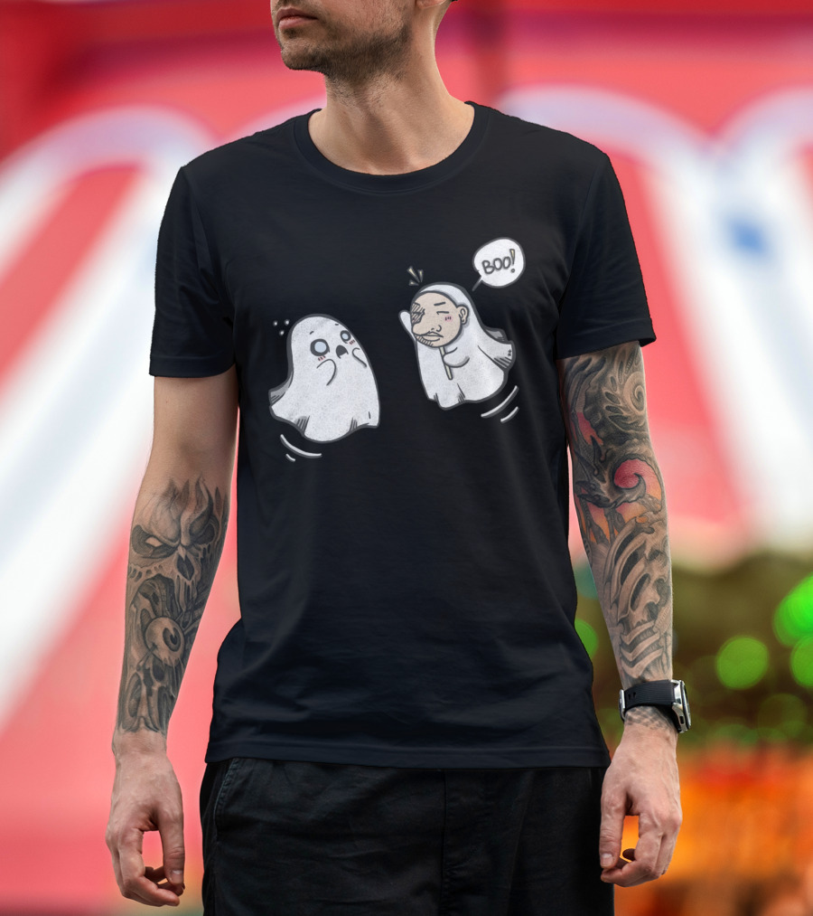 Boo Spoopy Hooman Ghosts Playful Halloween Scare T-Shirt