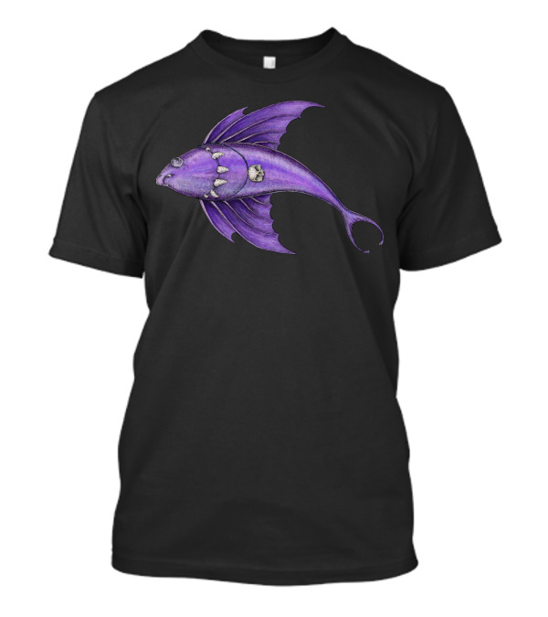 The Vampire Fish Purple With Fangs And Skull Details T-Shirt