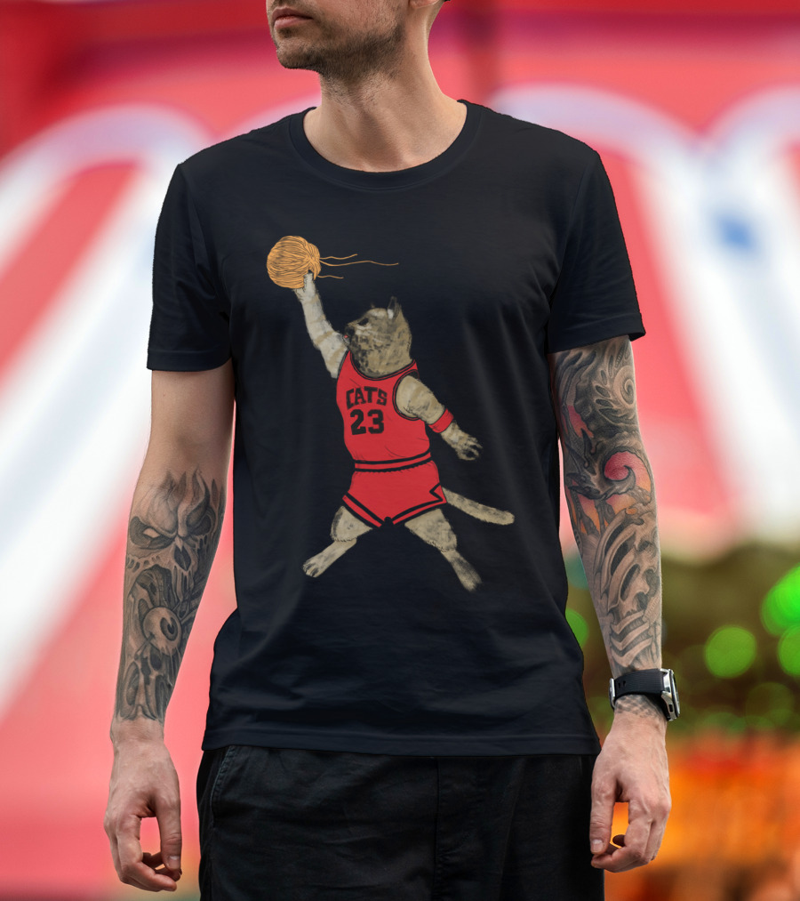 Air Cat Basketball Cats 23 Yarn Dunk T-Shirt
