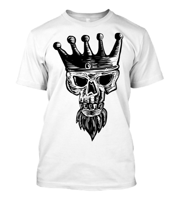 King Crowned Skull With Beard Scratchboard T-Shirt