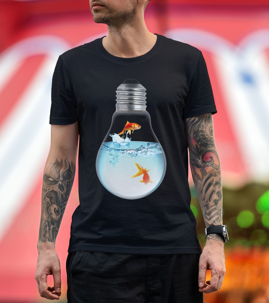 Fish LightBulb Splash with Goldfish Inside T-Shirt