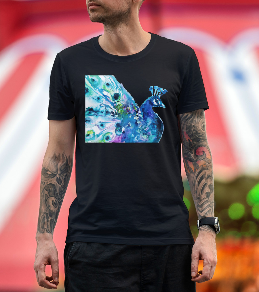 Pretty Peacock Watercolor T-Shirt