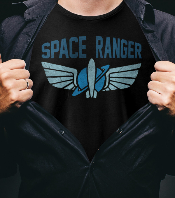 Space Ranger Star Command Badge Wings And Planet Emblem T-Shirt