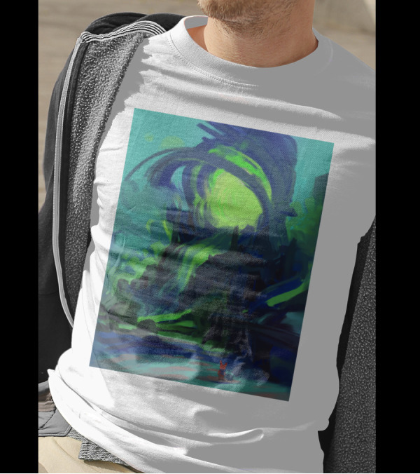 Kit The Red Rabbit Neon Portal Surreal Cosmic Landscape Adventure T-Shirt