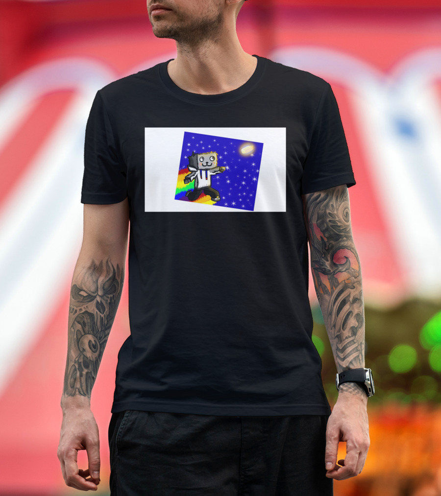 Coffee Cup #1 Starry Rainbow Cat Chase T-Shirt