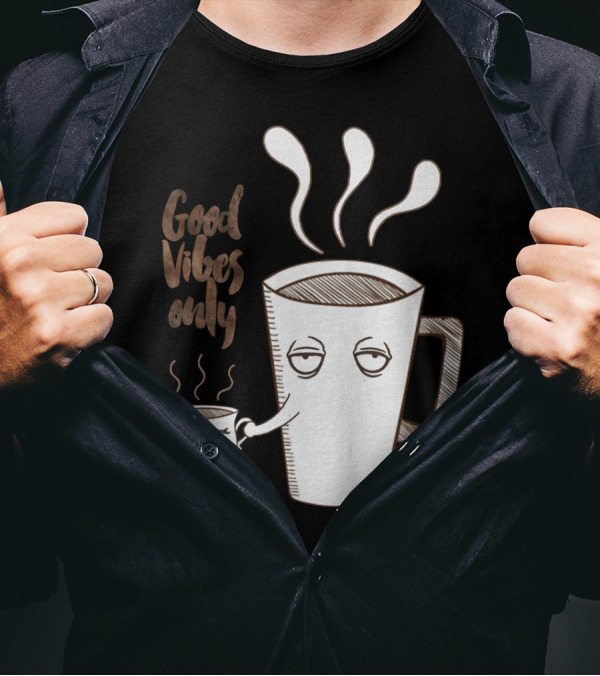 Good Vibes Only Coffee Cup Duo T-Shirt