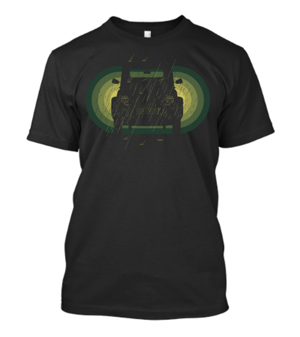 Citroën 2CV In Rainy Green Circles T-Shirt
