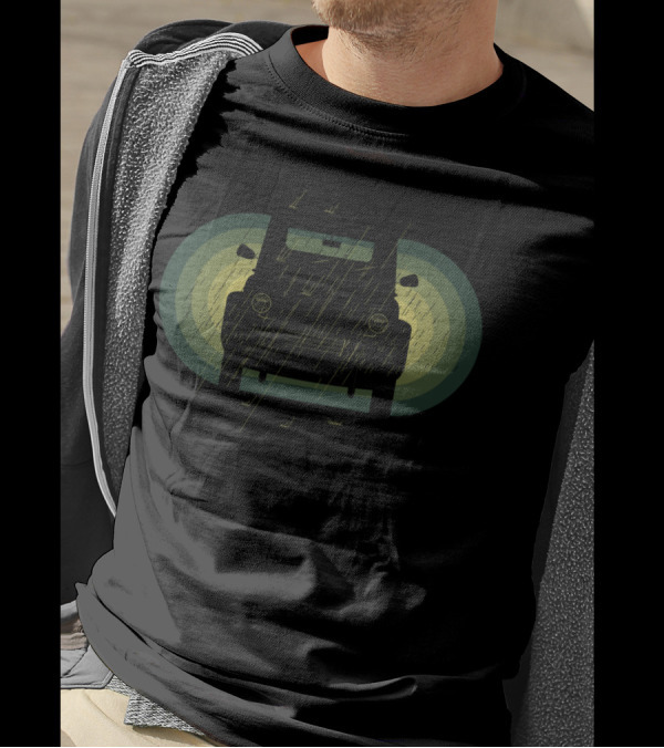 Citroën 2CV In Rainy Green Circles T-Shirt