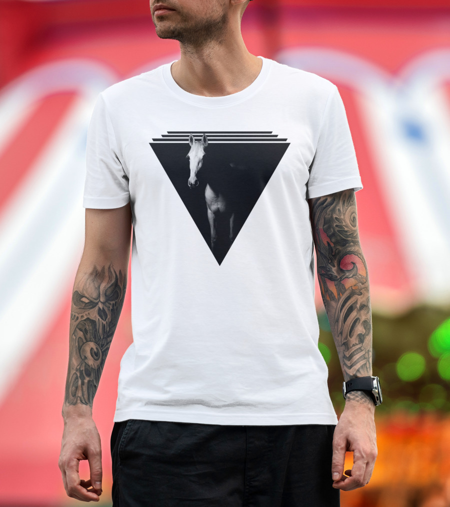 Dark Horse in Shadow Triangular Frame T-Shirt