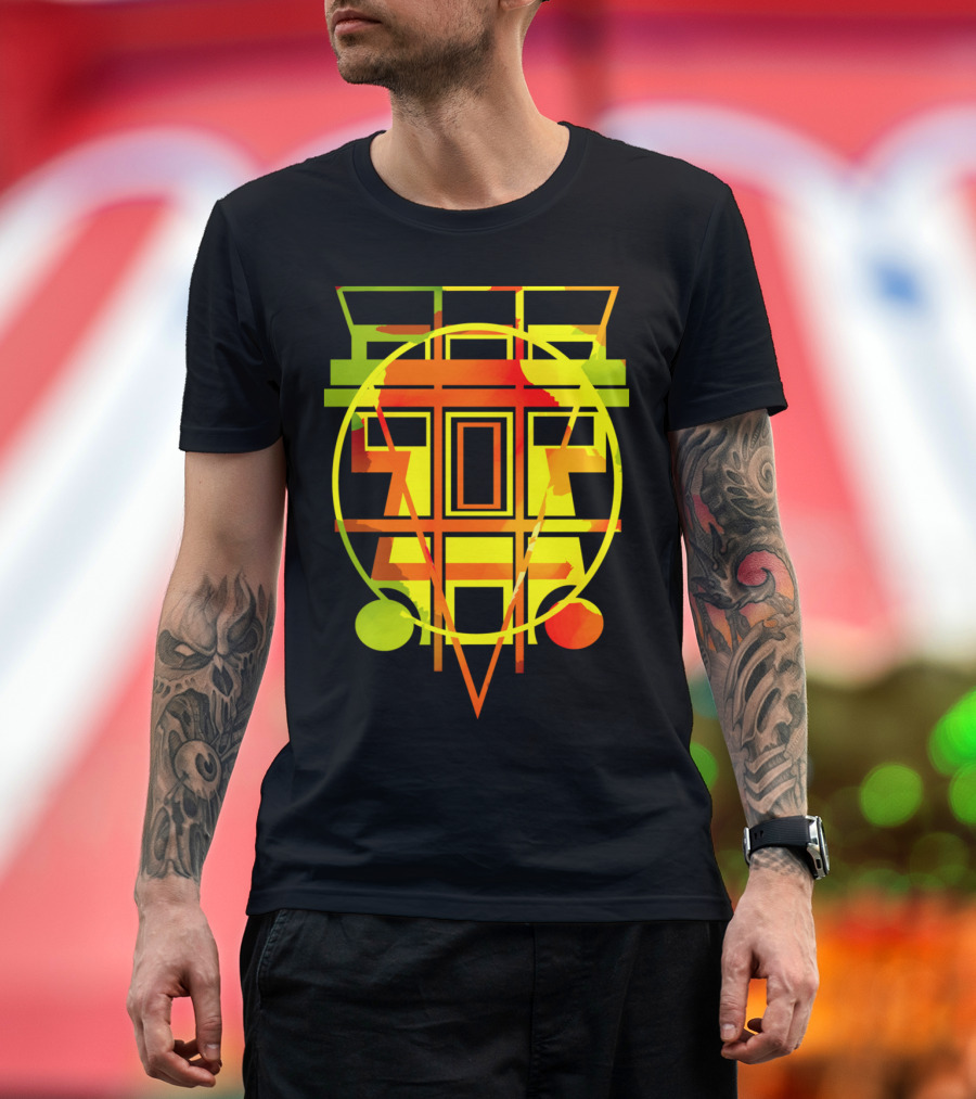 Aztec Geometric Symbol with Circle and Triangles T-Shirt