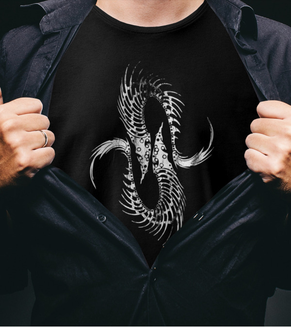 Fish Robot Symmetrical Mechanical Spine T-Shirt