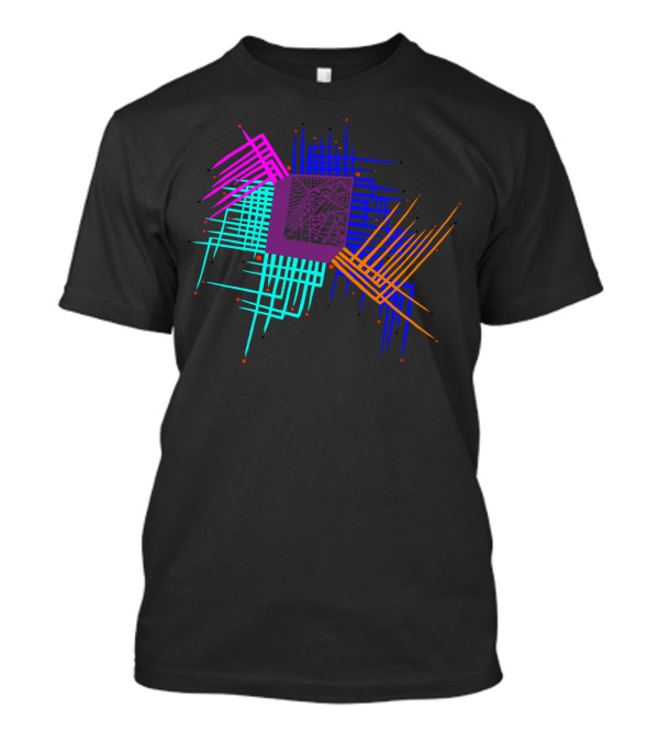 Thought Explosion Geometric Circuitry Burst T-Shirt