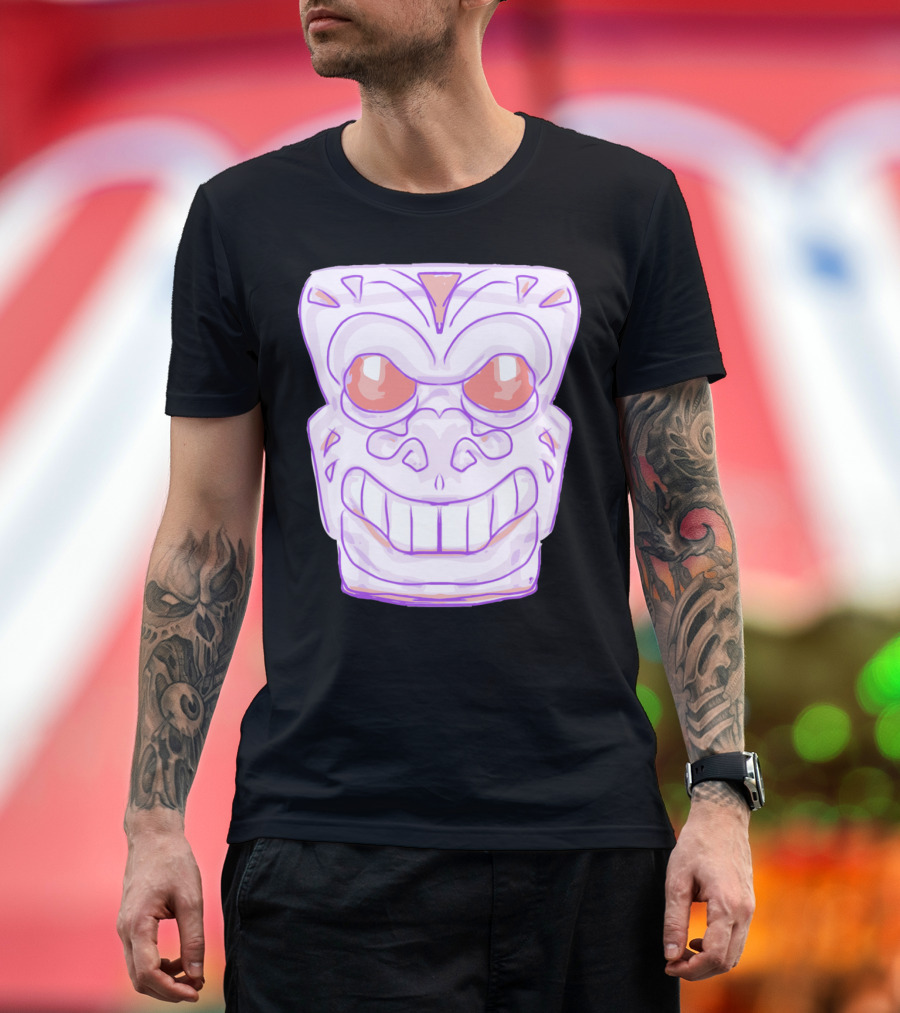 Mystical Alien Skull Mask with Glowing Eyes T-Shirt