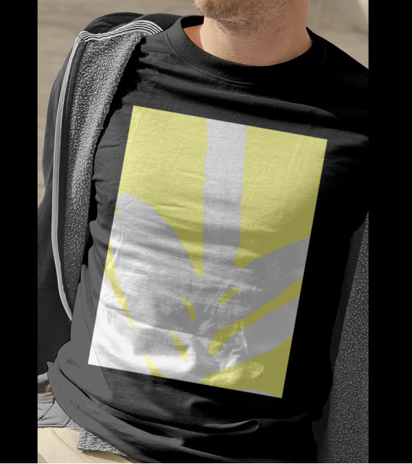 Green Fern On Lemon Yellow Background Leafy Contrast T-Shirt